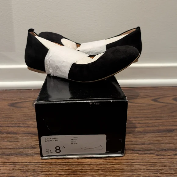 J Crew Factory Anya Suede Ballet Flats in Black 8.5 8H - Picture 4 of 4